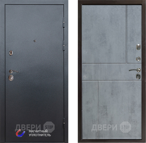 Входная металлическая Дверь Престиж Графит Горизонт Бетон темный в Подольск