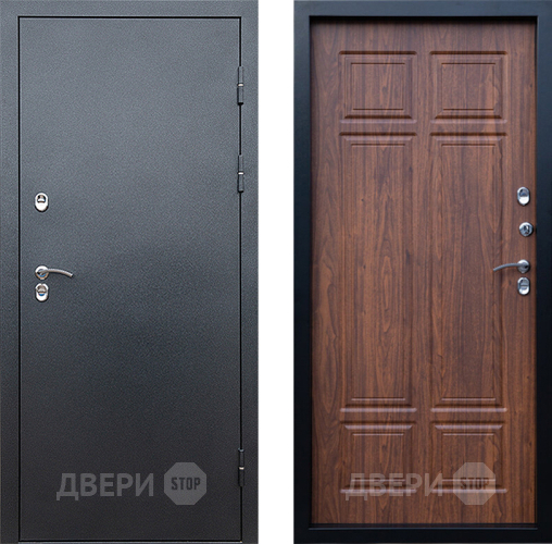 Входная металлическая Дверь Престиж TERMO с терморазрывом Снегирь Серебро Премиум Орех темный в Подольск