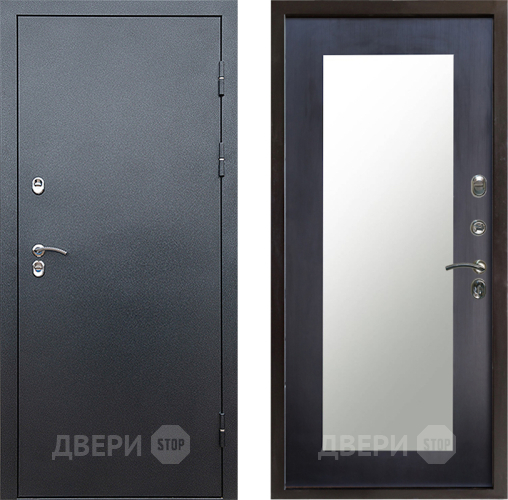 Входная металлическая Дверь Престиж TERMO с терморазрывом Снегирь Серебро Зеркало пастораль Венге в Подольск