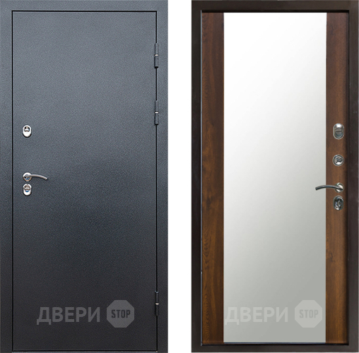 Входная металлическая Дверь Престиж TERMO с терморазрывом Снегирь Серебро Зеркало Дуб в Подольск