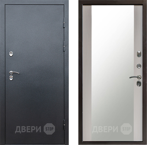 Дверь Престиж TERMO с терморазрывом Снегирь Серебро Зеркало Лиственница белая в Подольск
