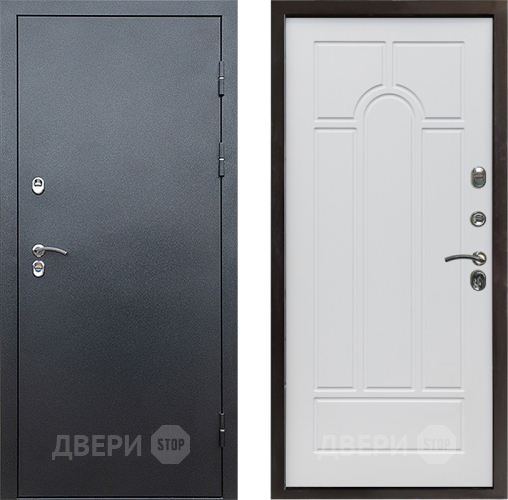 Входная металлическая Дверь Престиж TERMO с терморазрывом Снегирь Серебро Арка Белое дерево в Подольск