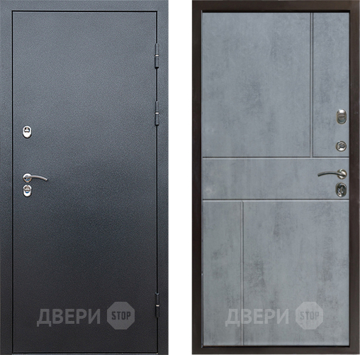 Входная металлическая Дверь Престиж TERMO с терморазрывом Снегирь Серебро Горизонт Бетон темный в Подольск