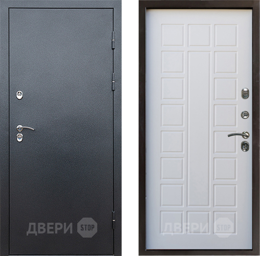 Входная металлическая Дверь Престиж TERMO с терморазрывом Снегирь Серебро Престиж Белое дерево в Подольск