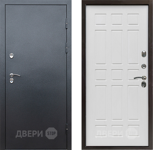 Входная металлическая Дверь Престиж TERMO с терморазрывом Снегирь Серебро Спарта Белое дерево в Подольск