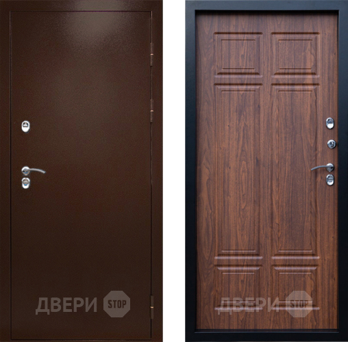 Входная металлическая Дверь Престиж TERMO с терморазрывом Снегирь Медь Премиум Орех темный в Подольск