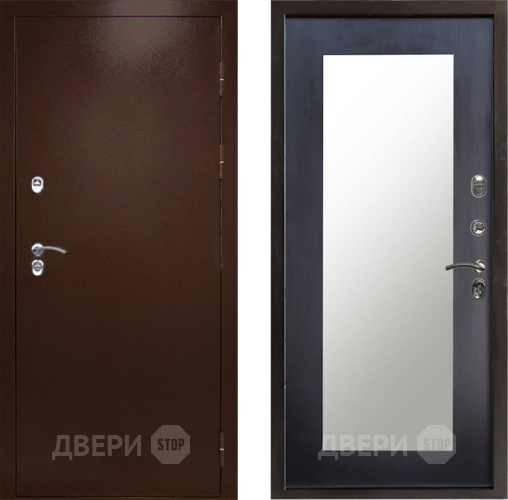 Входная металлическая Дверь Престиж TERMO с терморазрывом Снегирь Медь Зеркало пастораль Венге в Подольск