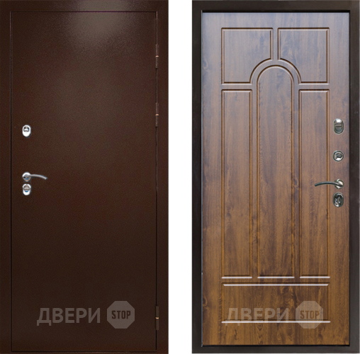 Входная металлическая Дверь Престиж TERMO с терморазрывом Снегирь Медь Арка Дуб в Подольск