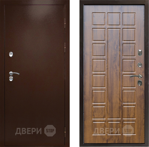 Входная металлическая Дверь Престиж TERMO с терморазрывом Снегирь Медь Престиж Дуб в Подольск