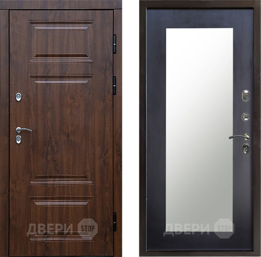 Дверь Престиж TERMO с терморазрывом Премиум Орех Зеркало пастораль Венге в Подольск