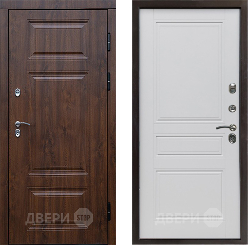 Входная металлическая Дверь Престиж TERMO с терморазрывом Премиум Орех Классика Белый матовый в Подольск