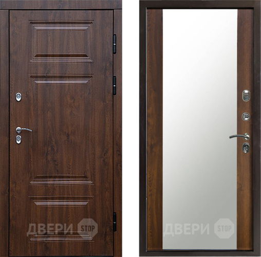 Дверь Престиж TERMO с терморазрывом Премиум Орех Зеркало Дуб в Подольск