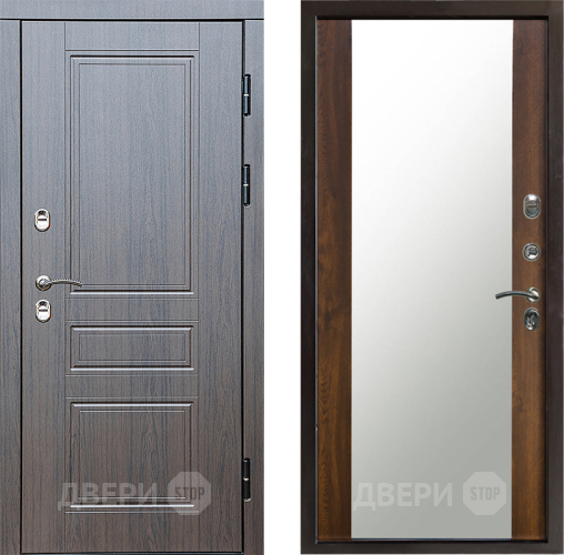 Входная металлическая Дверь Престиж TERMO с терморазрывом Классика Зеркало Дуб в Подольск