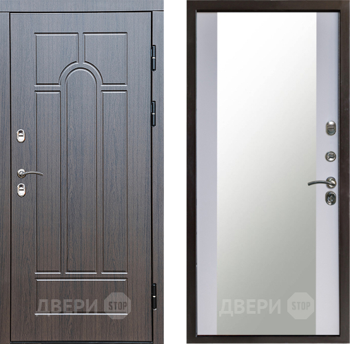 Входная металлическая Дверь Престиж TERMO с терморазрывом Арка Зеркало Белый софт в Подольск