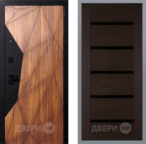 Дверь Заводские двери Морра СБ-1 орех тисненый в Подольск