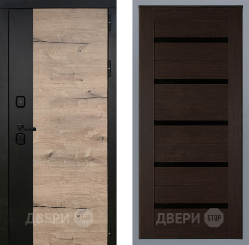 Дверь Заводские двери Ларте СБ-1 орех тисненый в Подольск