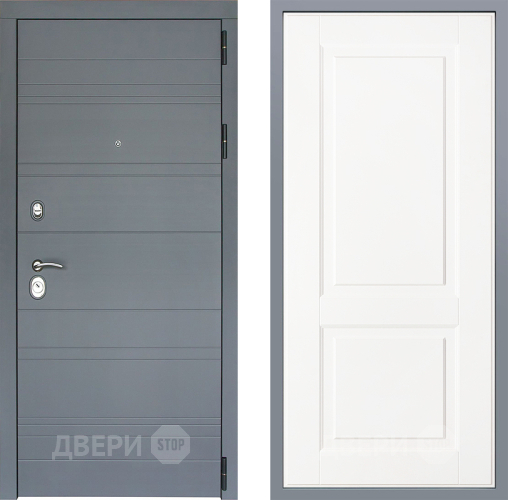 Дверь Заводские двери Лира Софт графит Доррен Белый софт в Подольск