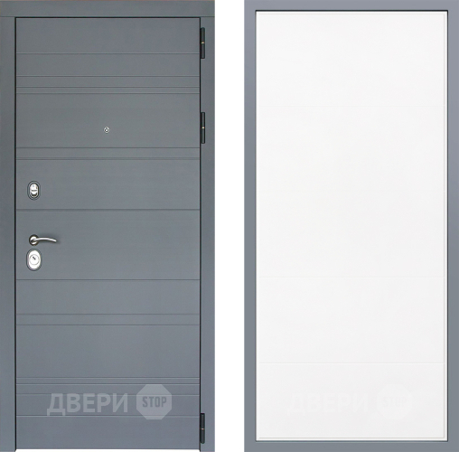 Дверь Заводские двери Лира Софт графит Тривия Белый софт в Подольск