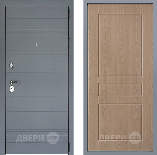 Дверь Заводские двери Лира Софт графит К-2 Беленый дуб в Подольск