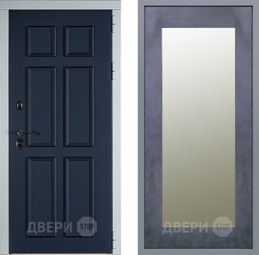 Дверь Заводские двери Стокгольм Зеркало Модерн Бетон темный в Подольск
