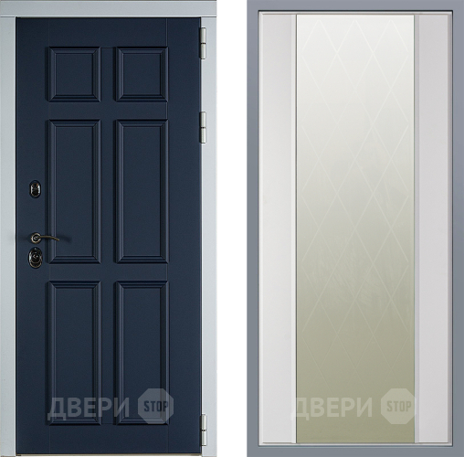 Дверь Заводские двери Стокгольм Зеркало Ампир Белый софт в Подольск