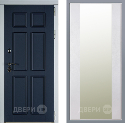 Дверь Заводские двери Стокгольм Зеркало Макси Белый шелк в Подольск
