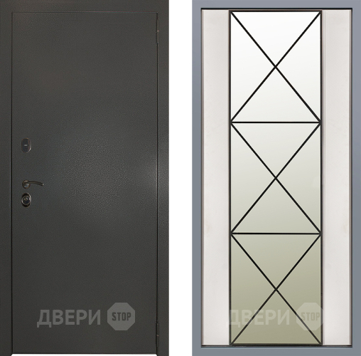 Дверь Заводские двери Эталон 3к антик серебро Зеркало Перфекто Структурное дерево в Подольск