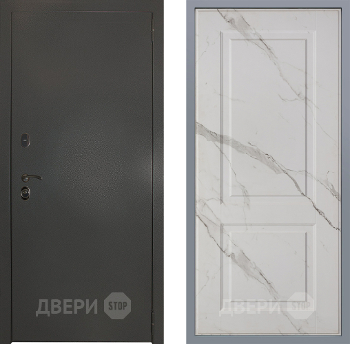 Дверь Заводские двери Эталон 3к антик серебро Доррен Мрамор белый в Подольск