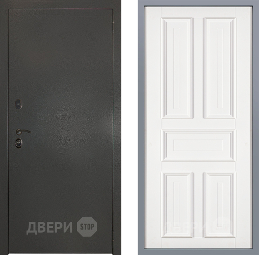 Дверь Заводские двери Эталон 3к антик серебро Уругвай Белый софт в Подольск