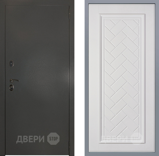 Дверь Заводские двери Эталон 3к антик серебро Упра Белый софт в Подольск