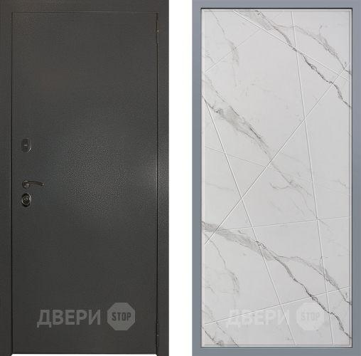 Дверь Заводские двери Эталон 3к антик серебро Флитта Мрамор белый в Подольск
