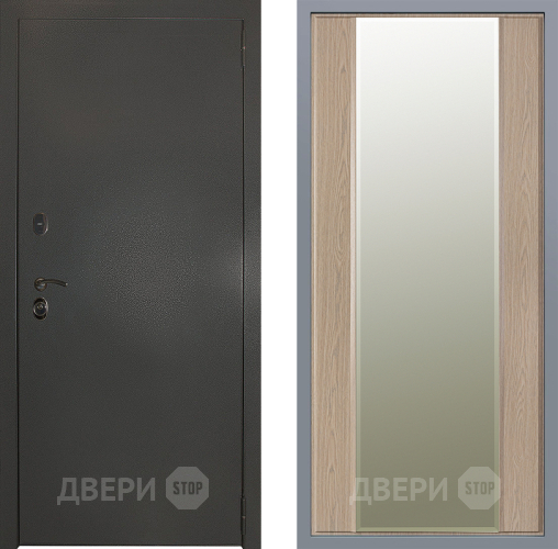 Дверь Заводские двери Эталон 3к антик серебро Зеркало Макси Беленый дуб в Подольск