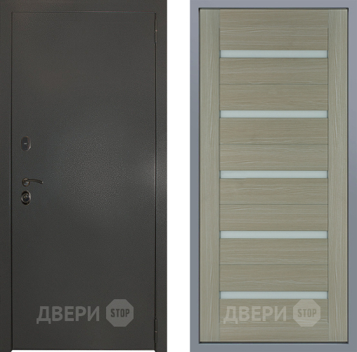 Дверь Заводские двери Эталон 3к антик серебро СБ-1 Капучино в Подольск