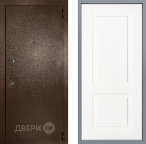 Дверь Заводские двери Эталон 3к антик медь Доррен Белый софт в Подольск