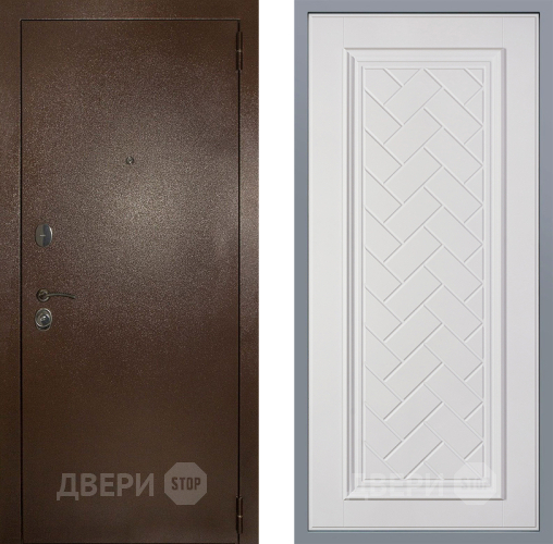 Дверь Заводские двери Эталон 3к антик медь Упра Белый софт в Подольск