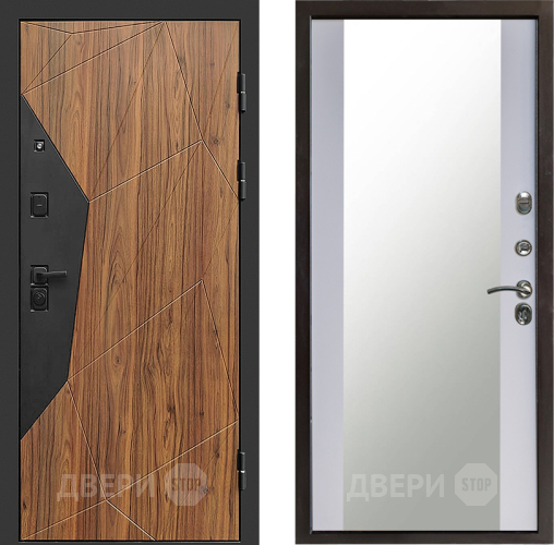 Входная металлическая Дверь Престиж Avangard Зеркало Белый софт в Подольск