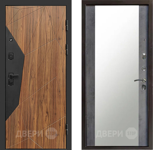 Входная металлическая Дверь Престиж Avangard Зеркало Бетон темный в Подольск
