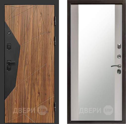 Входная металлическая Дверь Престиж Avangard Зеркало Лиственница белая в Подольск