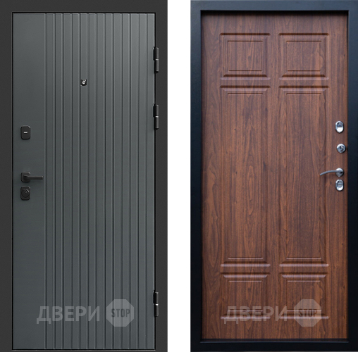 Входная металлическая Дверь Престиж Tvist Grey Премиум Орех темный в Подольск