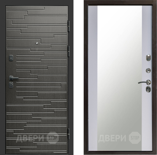 Входная металлическая Дверь Престиж Rivera Зеркало Белый софт в Подольск