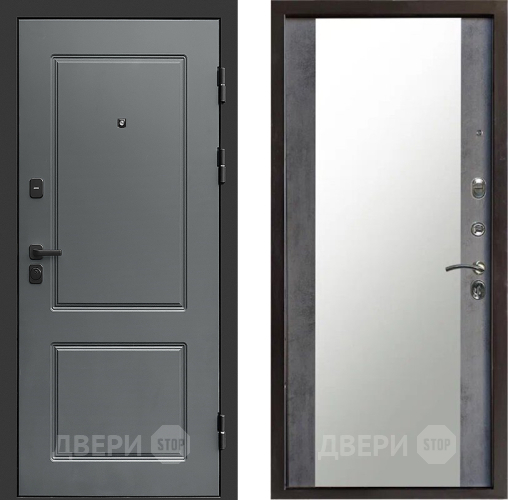 Входная металлическая Дверь Престиж Verona Зеркало Бетон темный в Подольск
