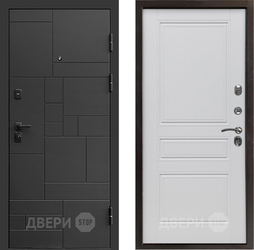 Входная металлическая Дверь Престиж Kvadro Классика Белый матовый в Подольск