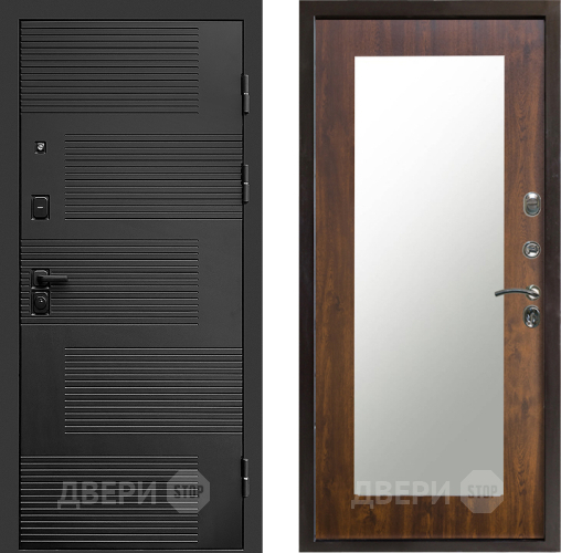 Входная металлическая Дверь Престиж Favorit Зеркло Пастораль Дуб в Подольск
