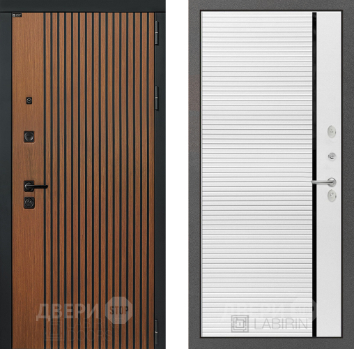 Входная металлическая Дверь Лабиринт (LABIRINT) Шторм 22 Белый софт в Подольск