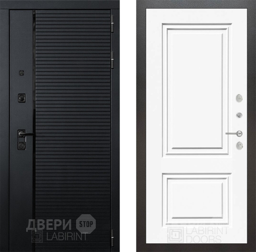Входная металлическая Дверь Лабиринт (LABIRINT) Piano 26 Белый (RAL-9003) в Подольск
