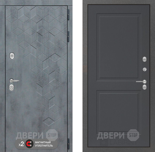 Входная металлическая Дверь Лабиринт (LABIRINT) Бетон 11 Графит софт в Подольск