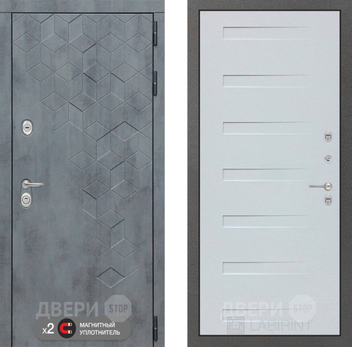 Входная металлическая Дверь Лабиринт (LABIRINT) Бетон 14 Дуб кантри белый горизонтальный в Подольск