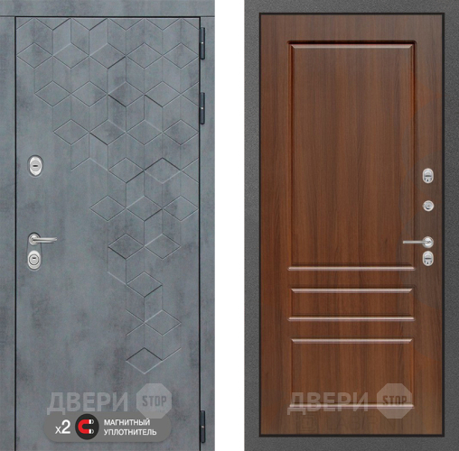 Входная металлическая Дверь Лабиринт (LABIRINT) Бетон 03 Орех бренди в Подольск