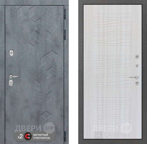 Входная металлическая Дверь Лабиринт (LABIRINT) Бетон 06 Сандал белый в Подольск