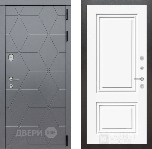 Входная металлическая Дверь Лабиринт (LABIRINT) Cosmo 26 Белый (RAL-9003) в Подольск